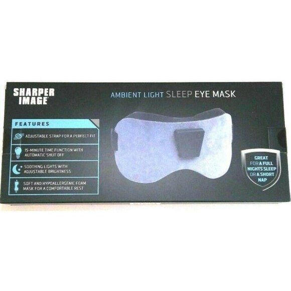 Sharper Image Ambient LED Light Sleep Eye Mask Soft Sleeping Shade Travel - Picture 2 of 6
